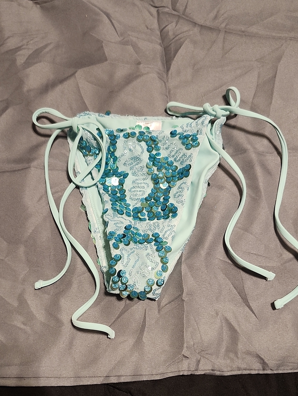 Size M Mirabella Sequin String Bikini Bottom